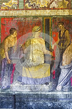 Fresco from Pompeii`s Villa of Mysteries.