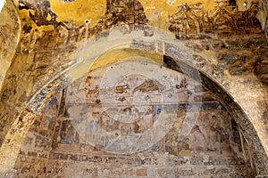 Fresco at Quseir (Qasr) Amra desert castle near Amman, Jordan