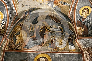 Fresco,rock church in Cappadocia, Turkey, Middle East