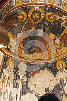 Fresco,rock church in Cappadocia, Turkey, Middle East