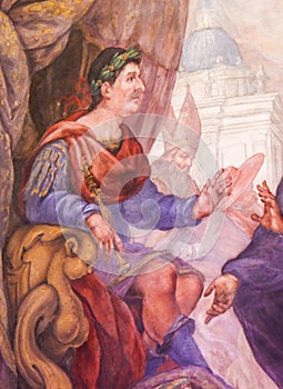 Fresco of a Roman Emperor in Church of St Nicholas, Valencia