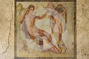 Fresco in the ruins of Pompeii