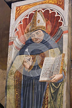 Fresco of Saint Augustine in San Gimignano