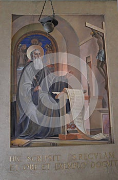 Fresco of Saint Benedict