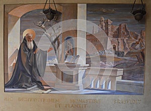 Fresco of Saint Benedict