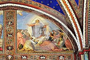 Fresco in the Saint Germain des Pres Church, Paris photo