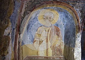 Fresco Saint Stephen, La Chiesa di San Lorenzo, Parco Rupestre Lama D`Antico