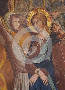 Fresco in San Gimignano - Jesus on Good Friday