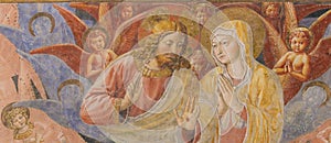 Fresco in San Gimignano - Jesus and Mother Mary