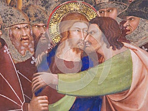 Fresco in San Gimignano - Kiss of Judas