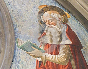 Fresco in San Gimignano - Saint Jerome