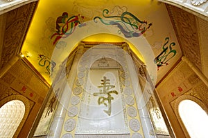 The fresco,scripture and carving in the pagoda