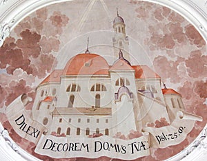 Fresco in St Mang Basilica in Fussen, Bavaria, Germany