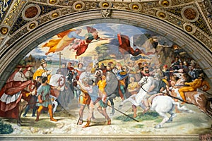 The fresco of the 16th century in the Vatican Museum