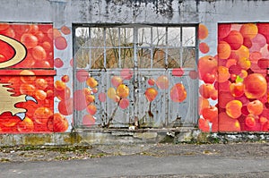 Fresco on a wall in Saint Clair sur Epte in Normandie