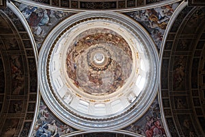 Frescoed dome of the basilica of Saint Andrew in Mantua, Italy photo