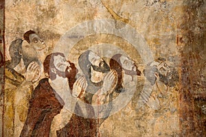 Frescoes in Alquezar, Spain