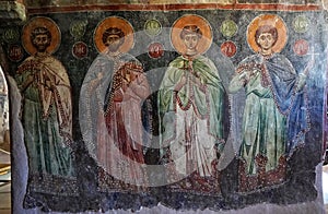 Frescoes inside Church of Panagia Kera in Kritsa, Crete