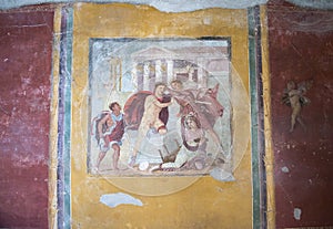 Frescoes in Pompeii, Campania region, Italy photo