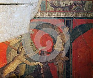 Frescoes in Pompeii ruines, Naples, Italy