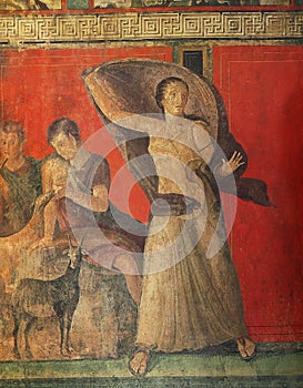 Frescoes in Pompeii ruines, Naples, Italy photo