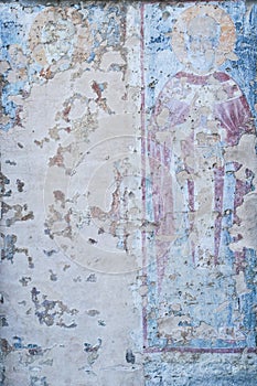 The frescoes in the ruined medieval church