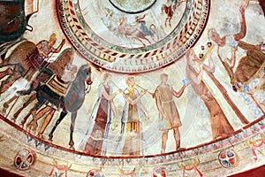 Frescoes In Tomb Of Thracian King. Kazanlak, Bulgaria