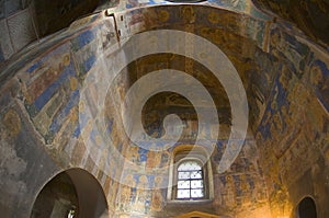 Frescoes on the walls of the church