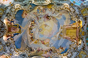 Frescoes of wieskirche church photo