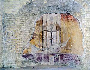 Frescos in Herculaneum, Italy photo