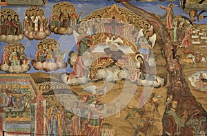 Frescos at Rila Monastery church. photo