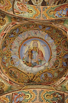 Frescos at Rila Monastery church.