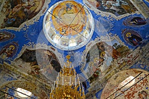 Frescos of subdome space. Church of the Fedorovsky icon of the Mother of God. Uglich, Yaroslavl region