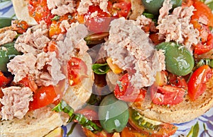Fresella italian bread with tuna and tomatoes
