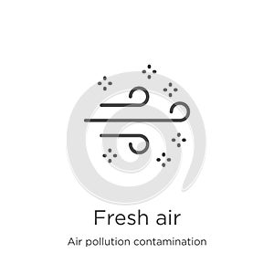fresh air icon vector from air pollution contamination collection. Thin line fresh air outline icon vector illustration. Outline,