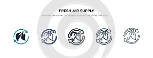 Fresh air supply icon in different style vector illustration. two colored and black fresh air supply vector icons designed in
