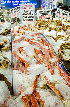 Fresh Alaska King Crab on ice for sale