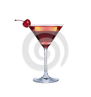 Fresh alcoholic Manhattan cocktail isolated