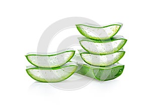 Fresh alo vera on white background