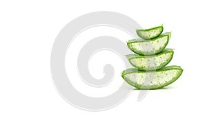Fresh aloe vera leaf on white background