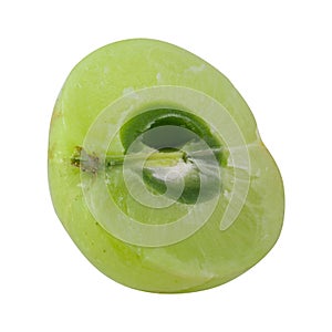 Fresh Amla or Indian gooseberry fruits isolated on a white background