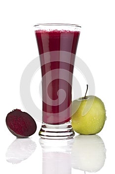 Fresh apple and beetroot juice