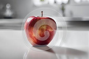 Fresh apple fruit on white kitchen bakcground.