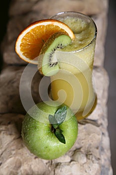 Fresh apple juice with apple