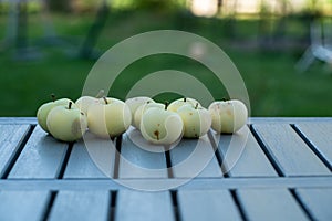 Fresh apples on a table