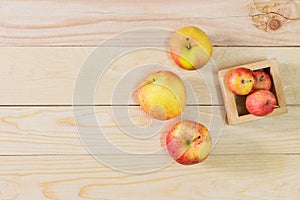 Fresh Apples in a wooden crate