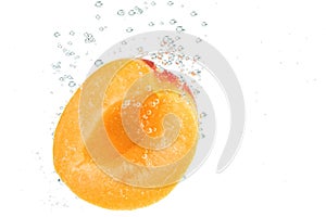 Fresh apricot with bubbles