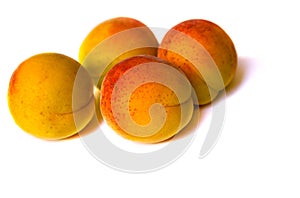 Fresh apricot fruits half. Apricot isolated on white background. Apricot collection Clipping Path. Professional studio macro