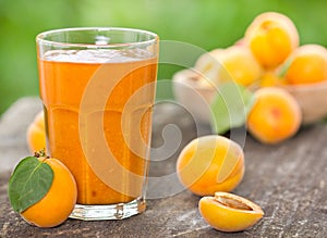 Fresh apricot and juice