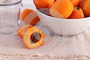 Fresh apricots in a bowl